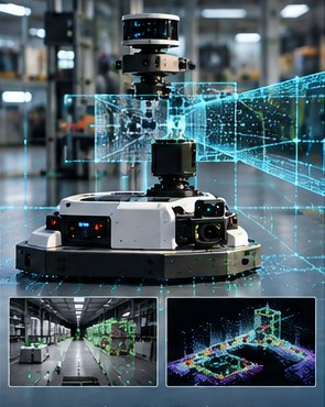 Mobile robot mapping an industrial environment
